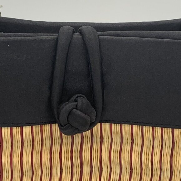 Saraye Black Curved Tatami Style Avi Purse Handmade Cambodia - Picture 4 of 11